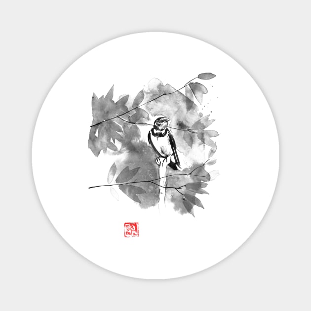 bird in a tree Magnet by pechane